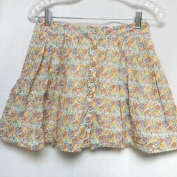Free people button up and lined mini skirt floral xs or size 2 - Picture 1 of 4